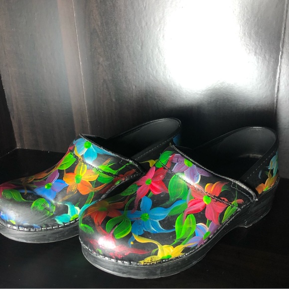 Dansko Watercolor Floral Clogs - Picture 2 of 9